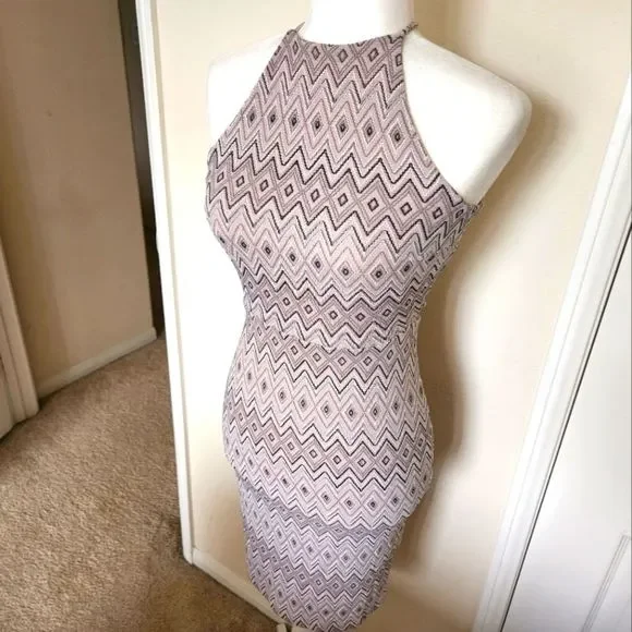 4SI3MNA Metallic Pink Backless Strappy Dress - Picture 1 of 9